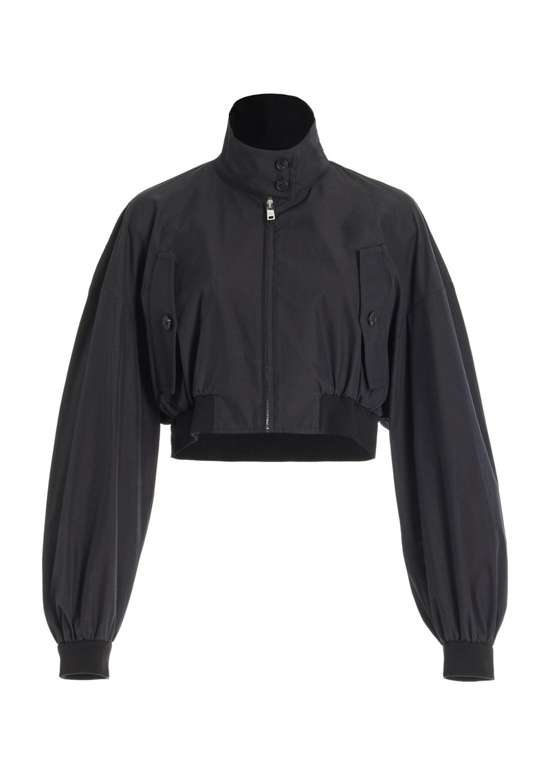 Prada - Cropped Bomber Jacket - Black - IT 44 - Moda Operandi