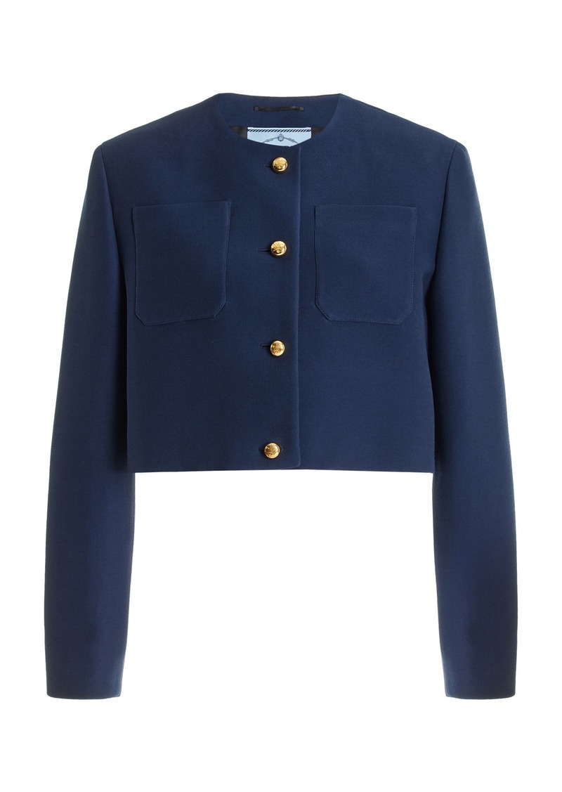 Prada - Cropped Jacket - Blue - IT 40 - Moda Operandi