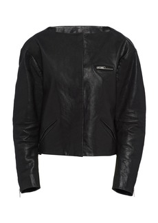 Prada - Cropped Leather Jacket - Black - IT 38 - Moda Operandi