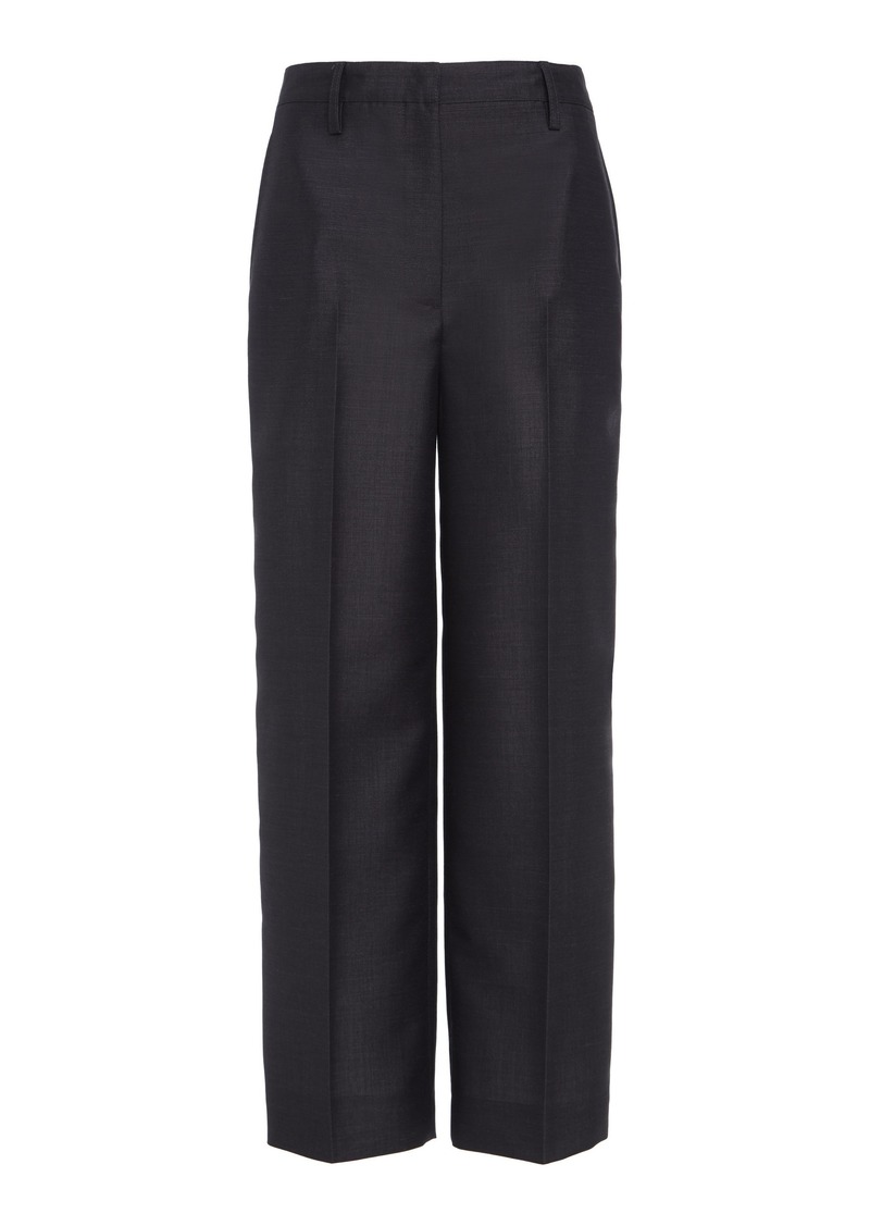 Prada - Cropped Wool Tapered Pants - Grey - IT 40 - Moda Operandi