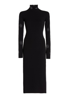 Prada - Cutout Jersey Midi Dress - Black - IT 42 - Moda Operandi