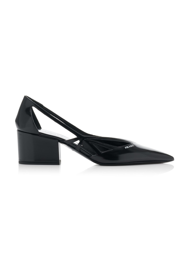 Prada - Cutout Leather Pumps - Black - IT 36 - Moda Operandi