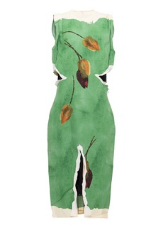Prada - Cutout Midi Dress - Green - IT 40 - Moda Operandi
