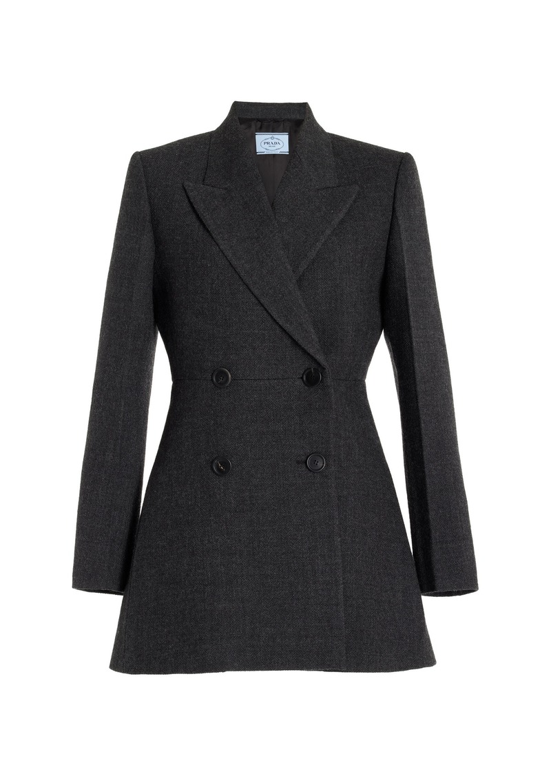 Prada - Double-Breasted Suiting Blazer - Black - IT 36 - Moda Operandi