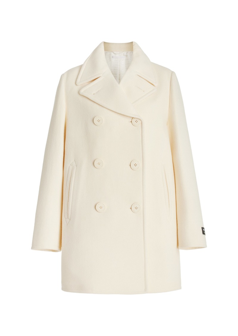 Prada - Double-Breasted Wool Peacoat - Ivory - IT 38 - Moda Operandi