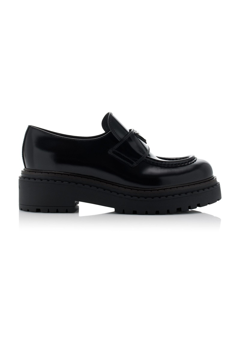 Prada - Double Chocolate Leather Loafers - Black - IT 37 - Moda Operandi