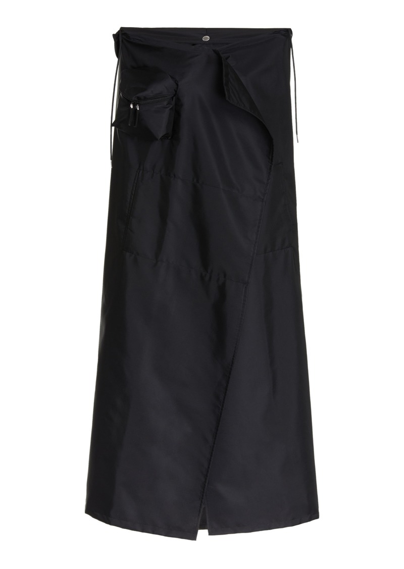 Prada - Draped Gabardine Raincoat - Black - IT 38 - Moda Operandi
