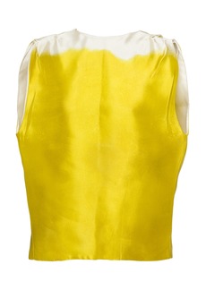 Prada - Dyed Satin Top  - Yellow - IT 42 - Moda Operandi