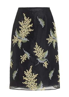 Prada - Embroidered Cotton Midi Skirt - Black - IT 36 - Moda Operandi