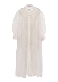 Prada - Embroidered Nylon Over Shirt - White - IT 42 - Moda Operandi