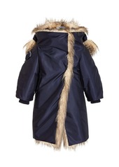 Prada - Faux Fur-lined Shell Jacket - Blue - IT 38 - Moda Operandi