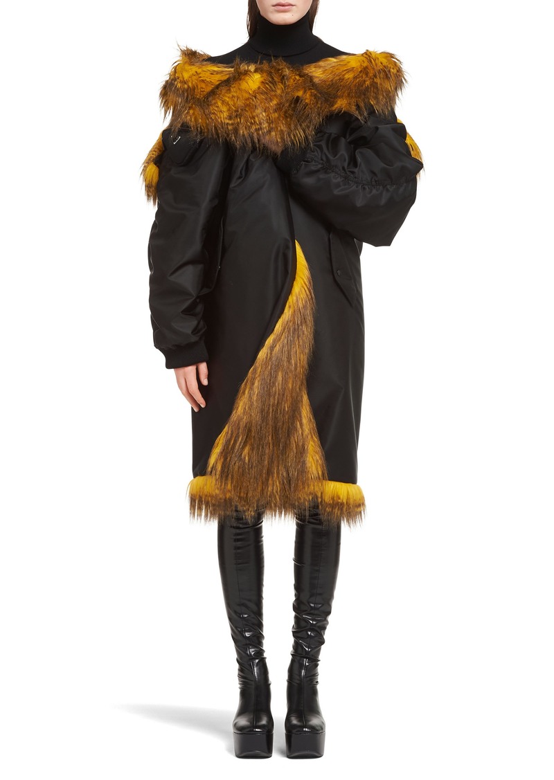 Prada - Faux Fur-lined Shell Jacket - Black - IT 44 - Moda Operandi