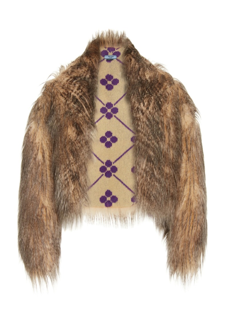 Prada - Faux-Fur Stole - Brown - IT 40 - Moda Operandi