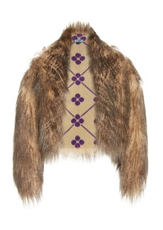 Prada - Faux-Fur Stole - Brown - IT 38 - Moda Operandi