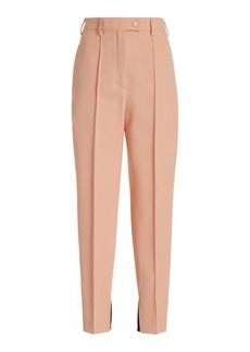 Prada - High-Rise Stretch-Natté Wool Slim Pants - Pink - IT 40 - Moda Operandi