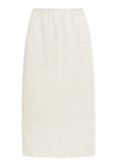 Prada - Lace Midi Pencil Skirt - Ivory - IT 40 - Moda Operandi