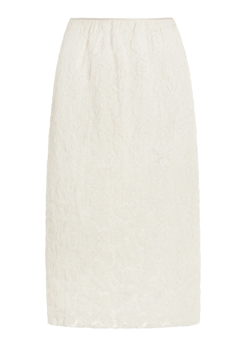 Prada - Lace Midi Pencil Skirt - Ivory - IT 36 - Moda Operandi