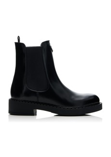 Prada - Leather Chelsea Ankle Boots - Black - IT 38 - Moda Operandi