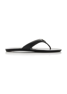 Prada - Leather Flip-Flop Sandals - Black - IT 37.5 - Moda Operandi