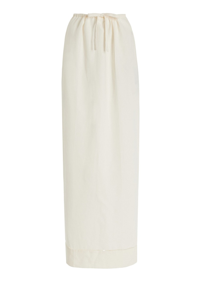 Prada - Linen Maxi Skirt - White - IT 38 - Moda Operandi