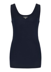 Prada - Logo-Detailed Cotton Tank Top - Green - IT 44 - Moda Operandi