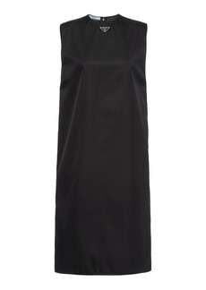 Prada - Logo-Detailed Gabardine Midi Dress  - Black - IT 42 - Moda Operandi