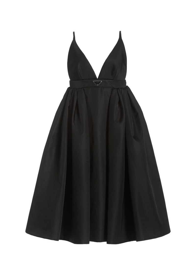 Prada - Logo-Detailed Nylon Gabardine Midi Dress - Black - IT 36 - Moda Operandi