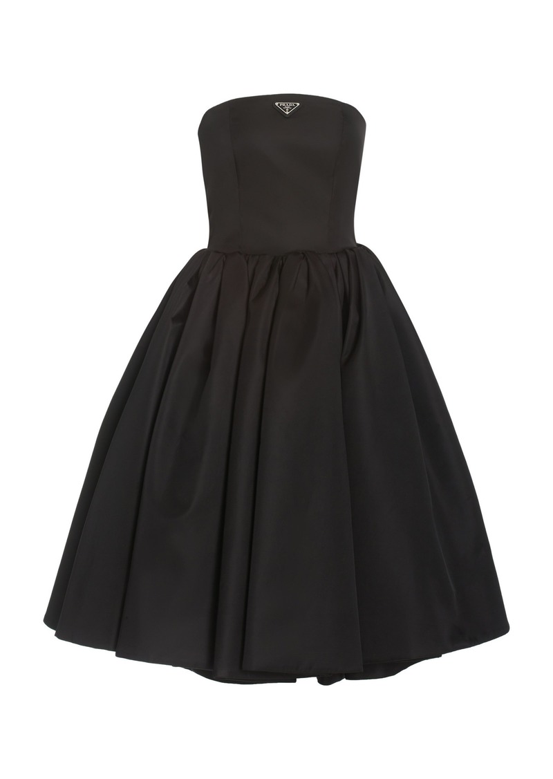 Prada - Logo-Detailed Nylon Gabardine Strapless Midi Dress - Black - IT 36 - Moda Operandi