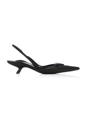 Prada - Logo-Detailed Nylon Slingback Pumps - Black - IT 38 - Moda Operandi