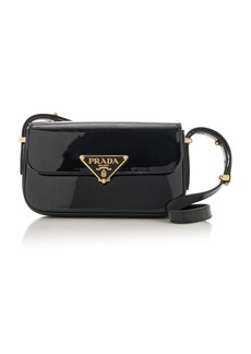 Prada - Logo-Detailed Patent Leather Crossbody Bag - Black - OS - Moda Operandi