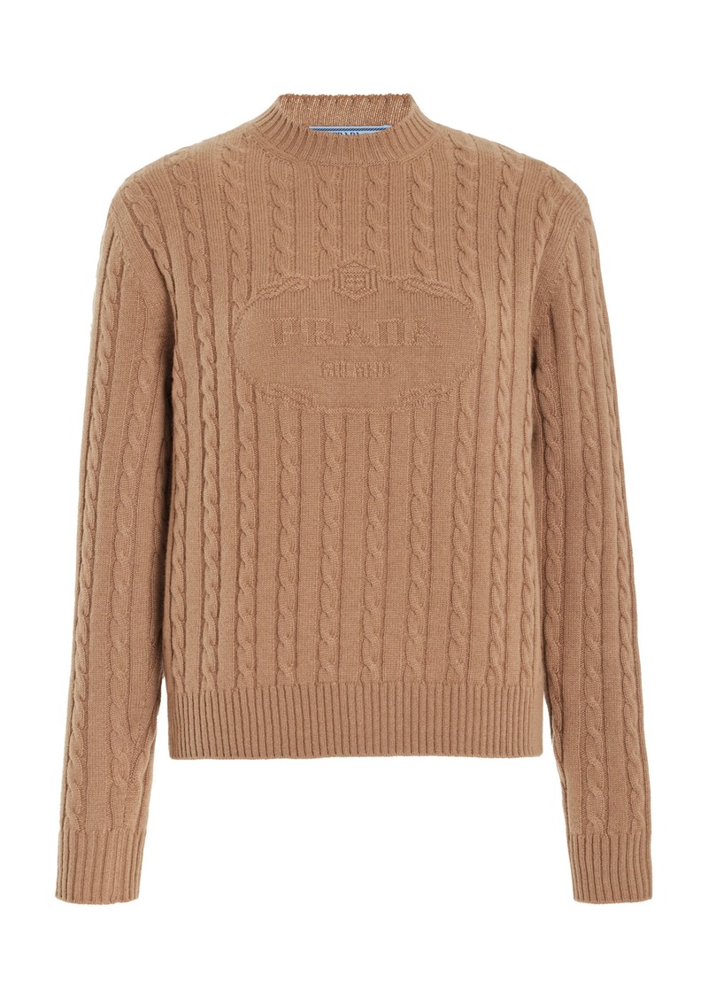 Prada - Logo-Knit Cashmere Sweater - Neutral - IT 36 - Moda Operandi