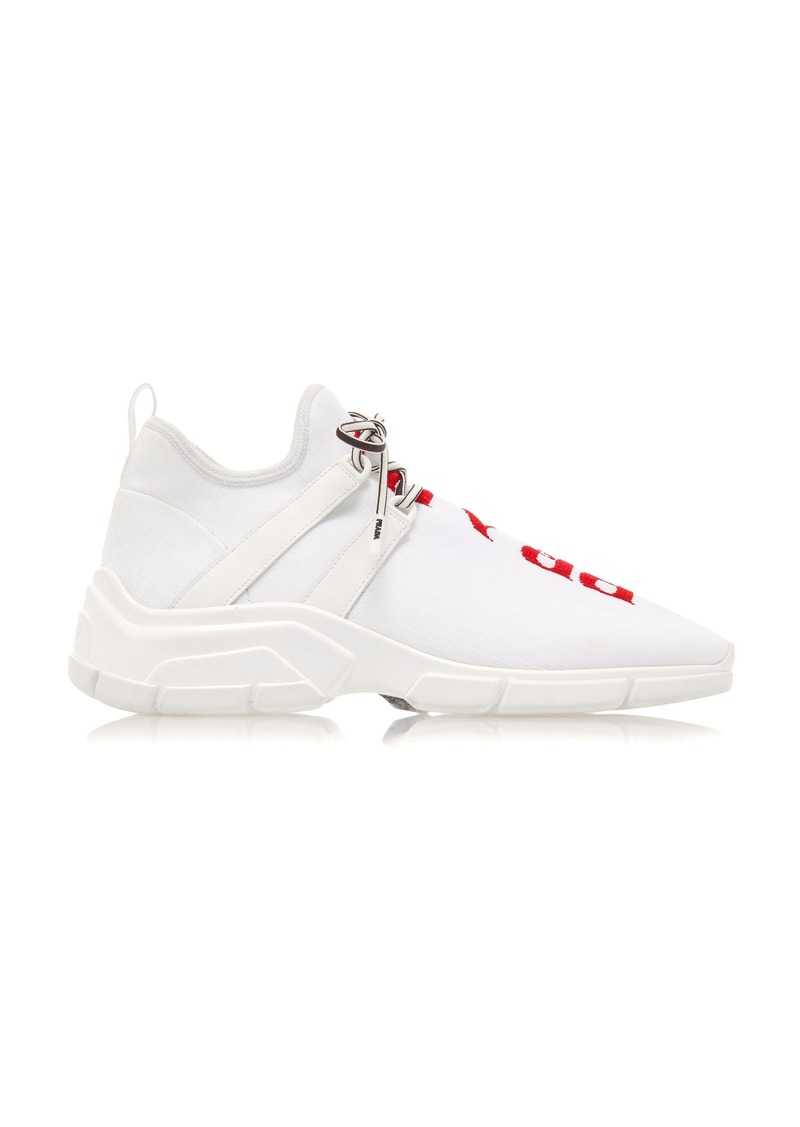 Prada - Logo Knit Sneakers - White - IT 38 - Moda Operandi