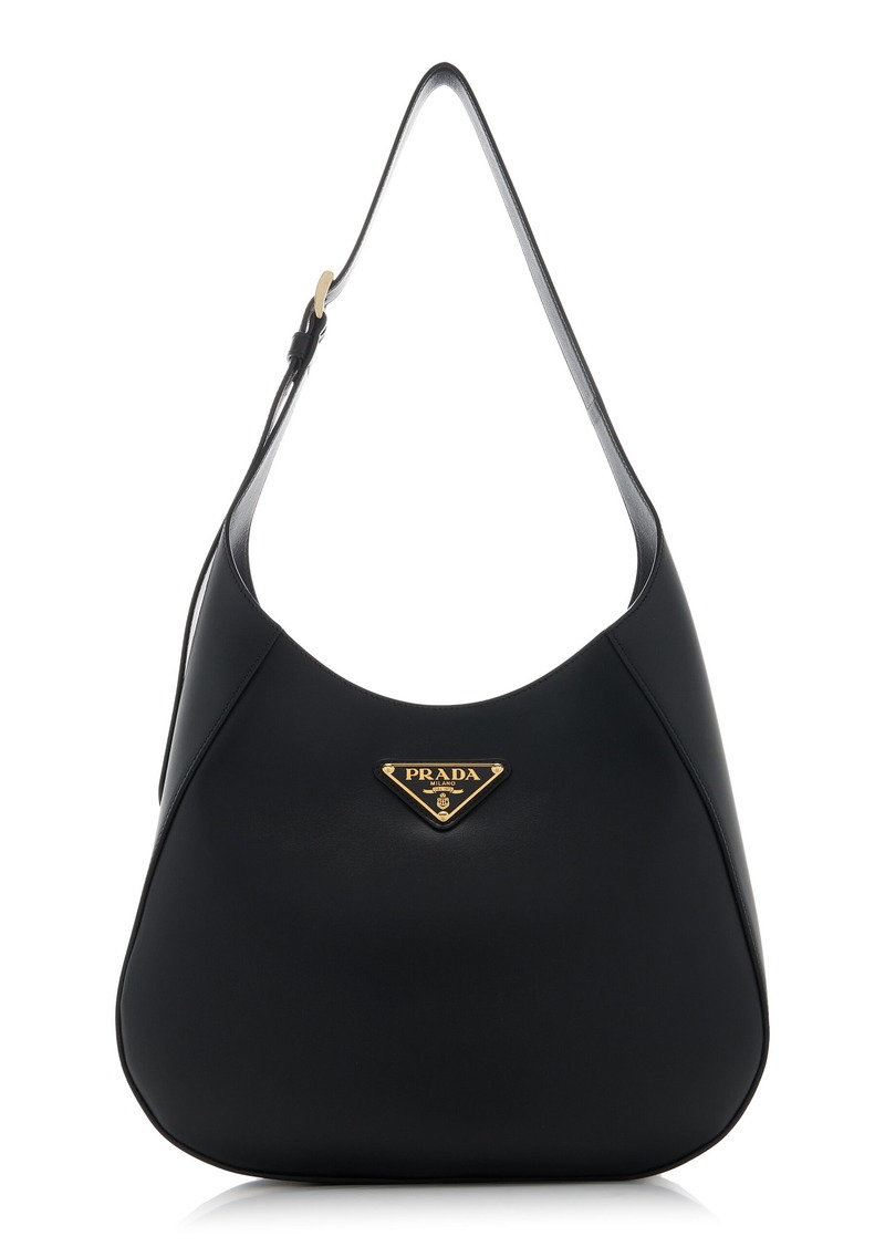 Prada - Medium Leather Shoulder Bag - Black - OS - Moda Operandi