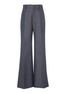 Prada - Mohair-Blend Wide-Leg Pants - Grey - IT 40 - Moda Operandi