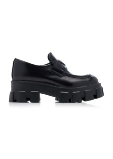 Prada - Monolith Leather Loafers - Black - IT 36.5 - Moda Operandi