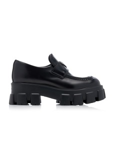 Prada - Monolith Leather Loafers - Black - IT 39.5 - Moda Operandi