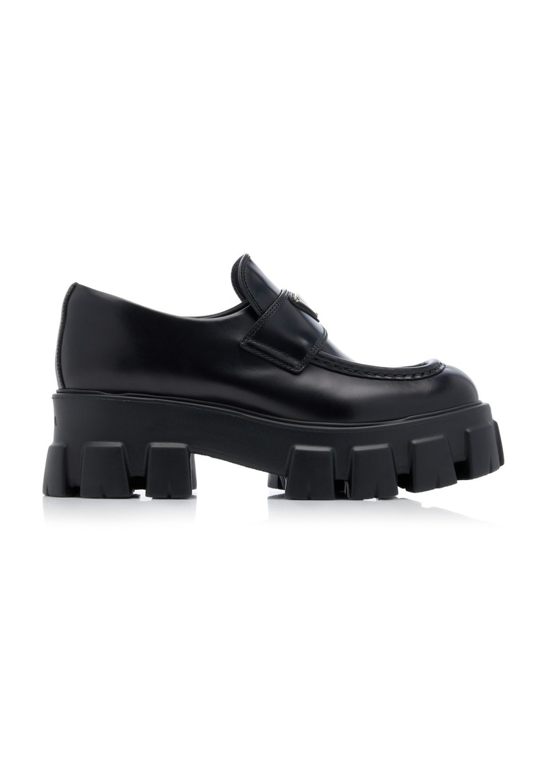 Prada - Monolith Leather Loafers - Black - IT 41 - Moda Operandi