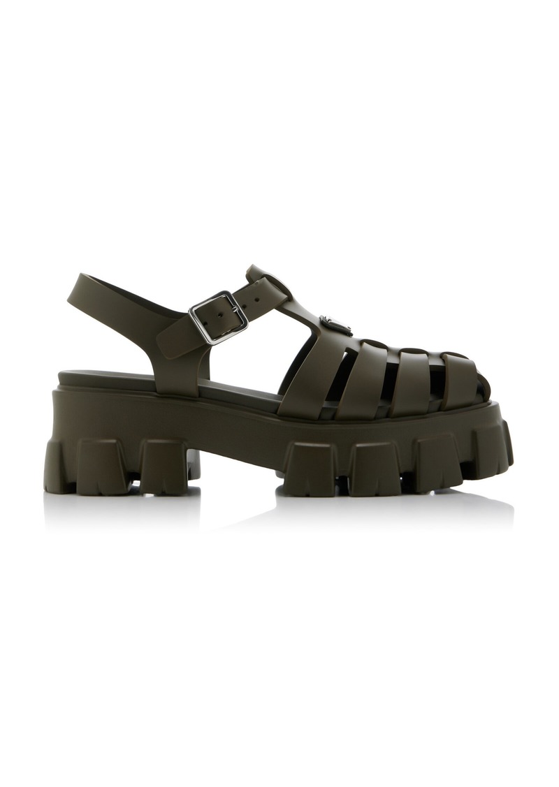 Prada - Monolith Rubber Fisherman Sandals                 - Green - IT 36 - Moda Operandi