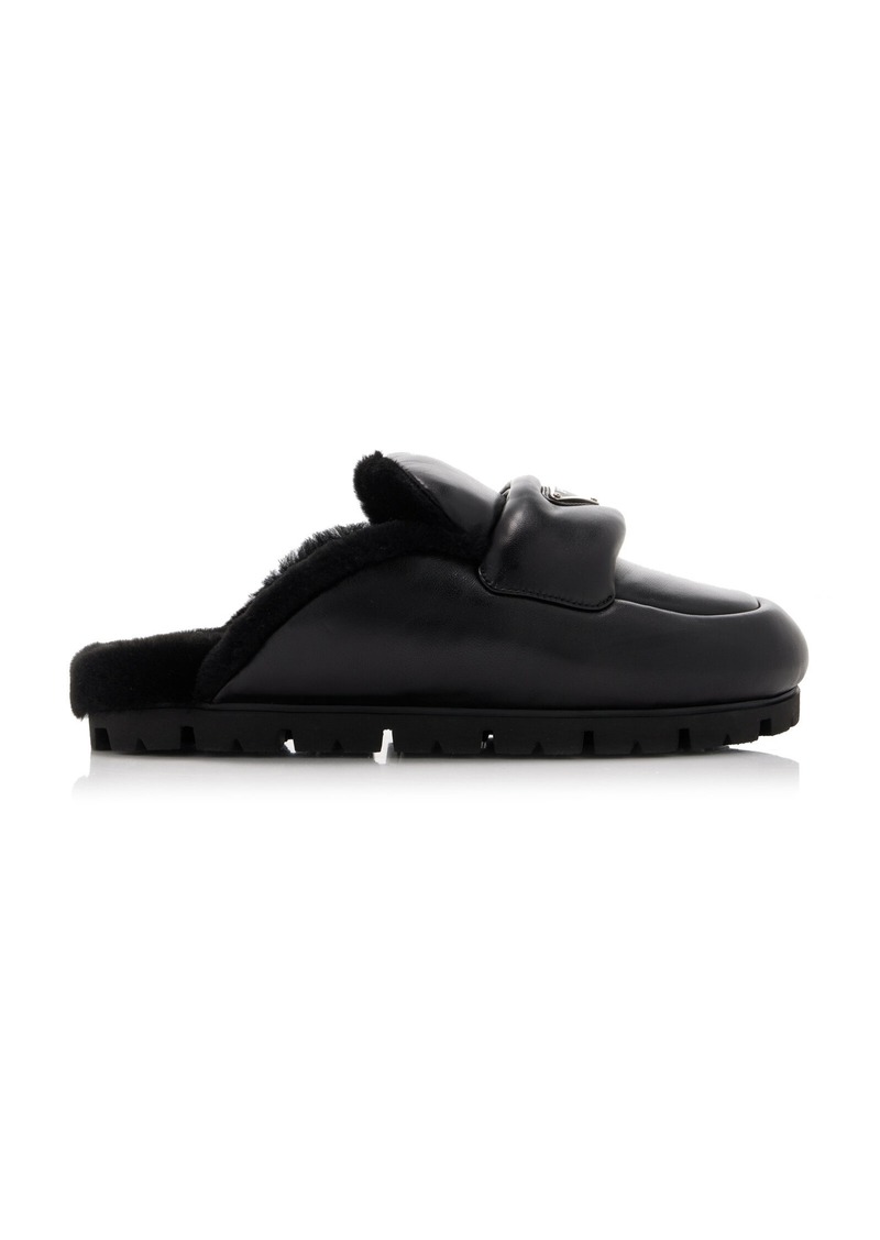 Prada - Padded Leather Loafer Mules - Black - IT 36.5 - Moda Operandi