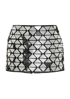 Prada - Paillette-Embellished Organza Mini Skirt - Silver - IT 42 - Moda Operandi