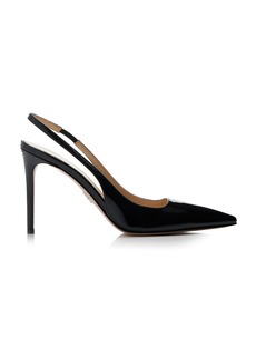 Prada - Patent Leather Slingback Pumps - Black - IT 39.5 - Moda Operandi