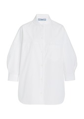 Prada - Peter Pan-Collar Cotton Poplin Shirt  - White - IT 36 - Moda Operandi