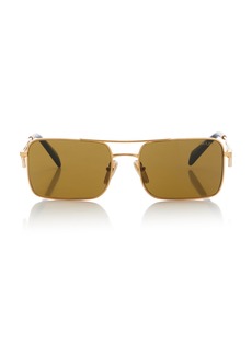 Prada - Pilot-Frame Metal Sunglasses - Gold - OS - Moda Operandi