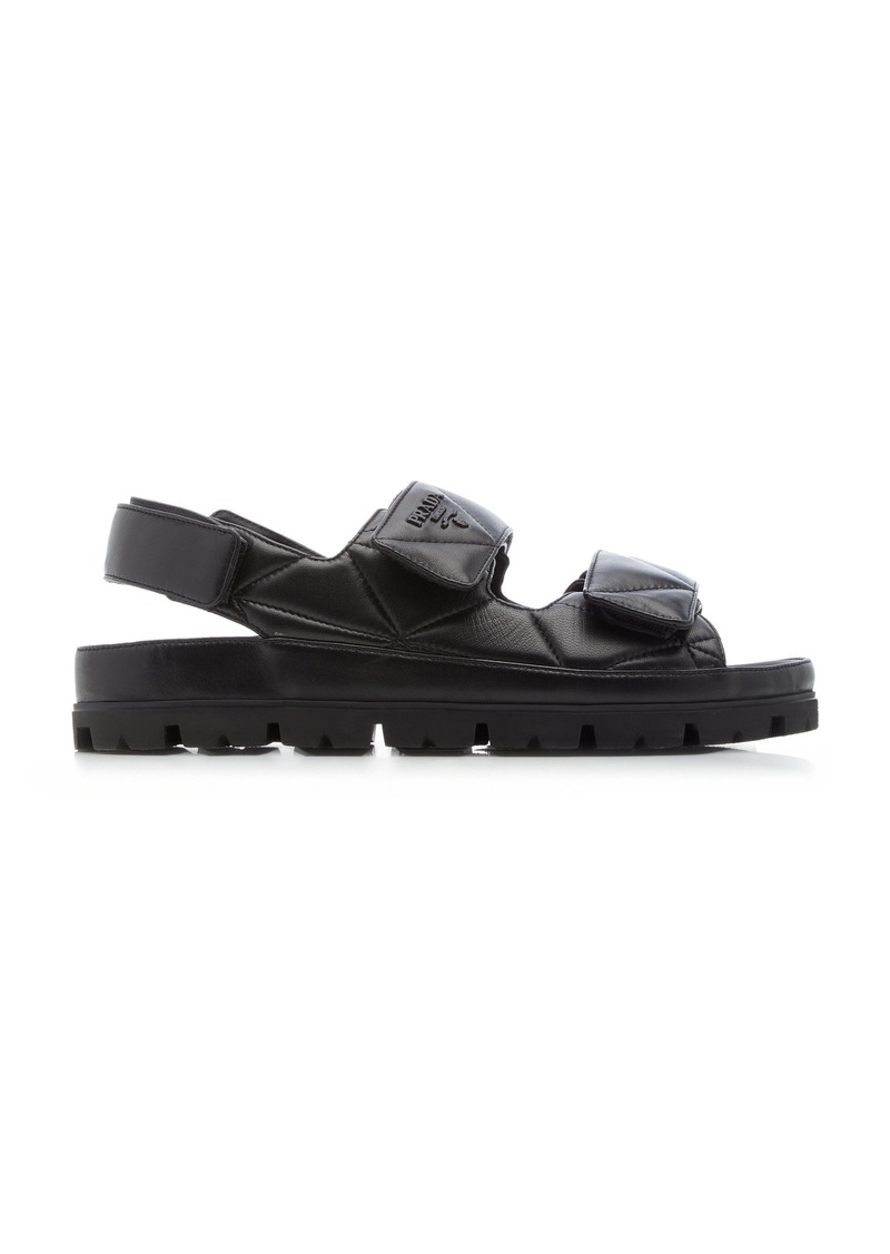 Prada - Quilted Leather Sandals - Black - IT 38 - Moda Operandi
