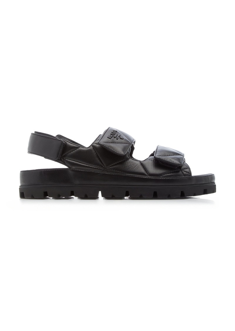 Prada - Quilted Leather Sandals - Black - IT 39.5 - Moda Operandi