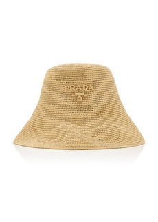 Prada - Raffia Bucket Hat - Neutral - S - Moda Operandi