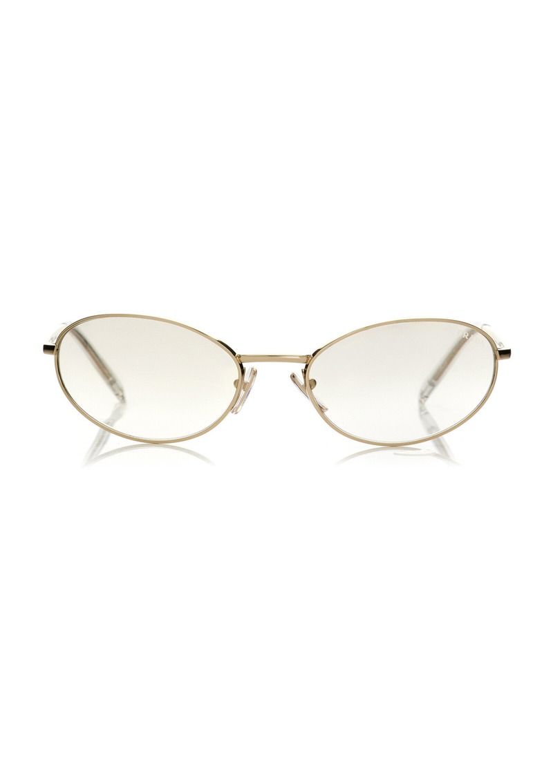 Prada - Round-Frame Metal Sunglasses - Gold - OS - Moda Operandi