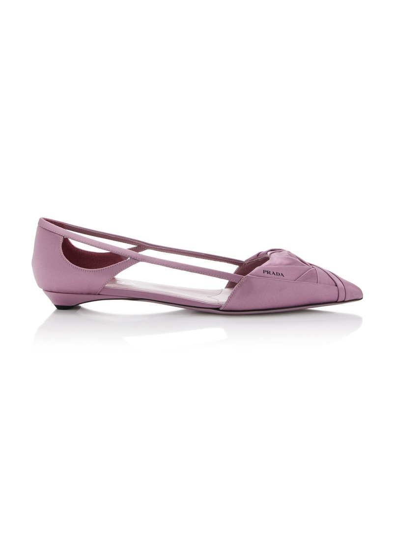 Prada - Satin Ballet Flats - Pink - IT 37.5 - Moda Operandi