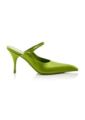 Prada - Satin Mary Jane Mules - Green - IT 38.5 - Moda Operandi