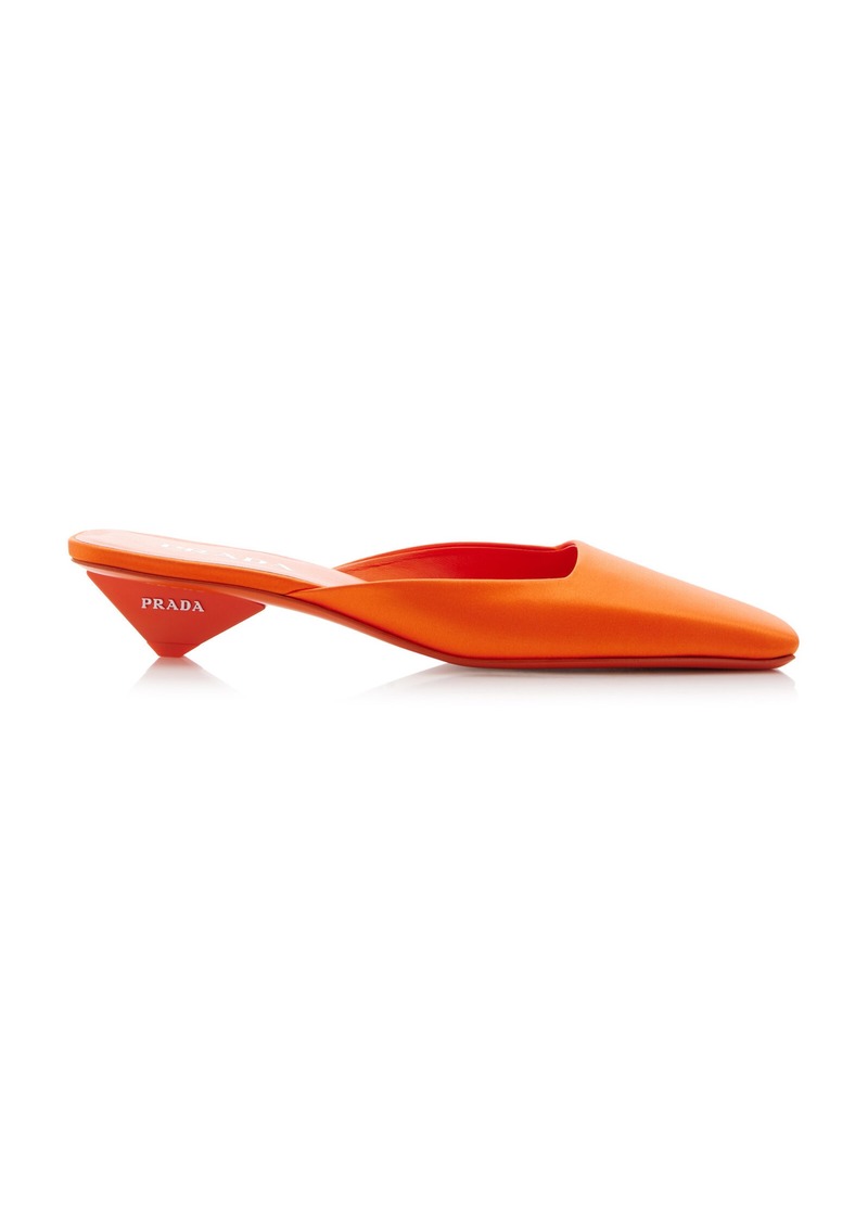 Prada - Satin Mules - Orange - IT 37.5 - Moda Operandi